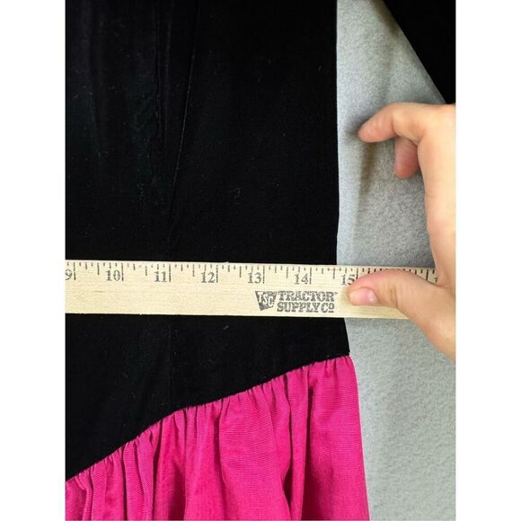 Vintage 80s Scott McClintock Off Shoulder Velvet Long Sleeve Party Dress - Picture 7 of 11